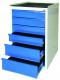 Bloc 6 tiroirs pour établi gamme ST, coloris gris/bleu,image 1